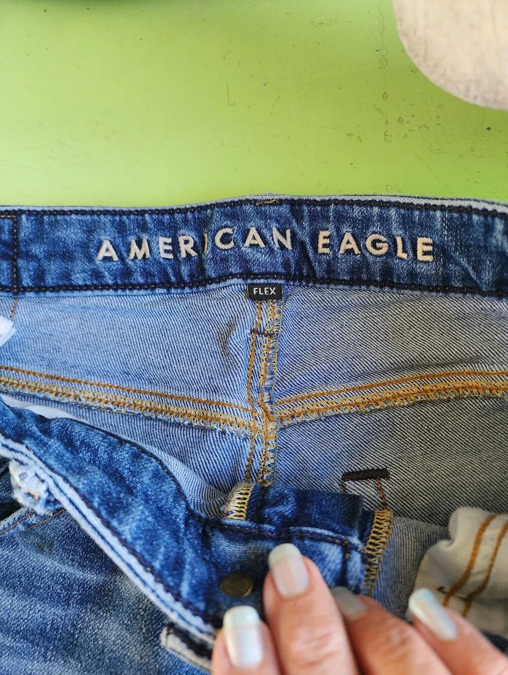 American Eagle Men's Flex Slim Straight Jeans Monaco Blue 30 X 32